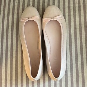 Hobbs Pink Suede Ballet Flats